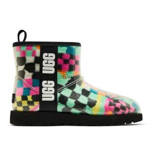 UGG Women's Classic Clear Mini Multi-Color Checkerboard Boots